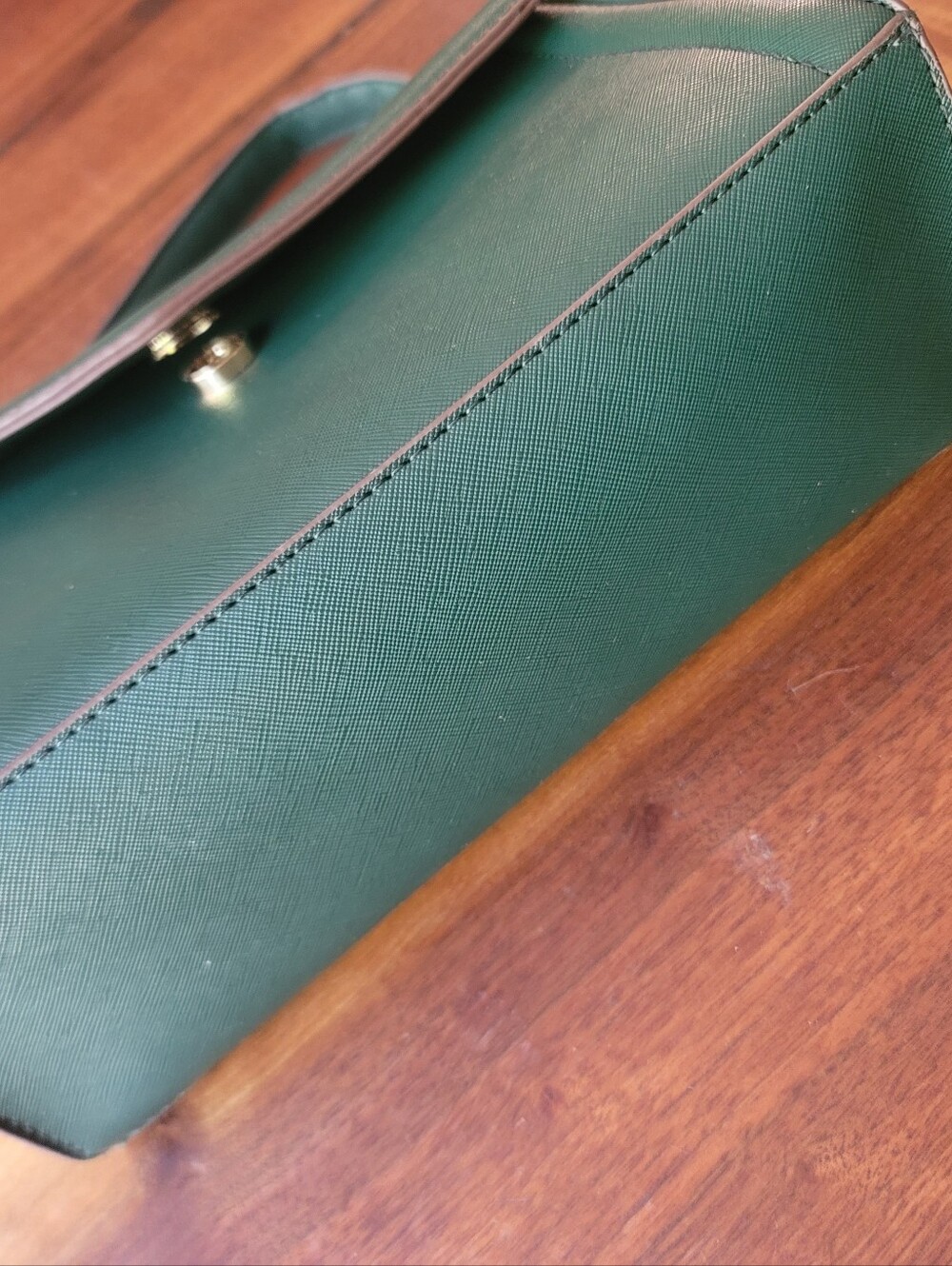 Anne Klein Green Flap Top Handle Satchel - Picture 4 of 13